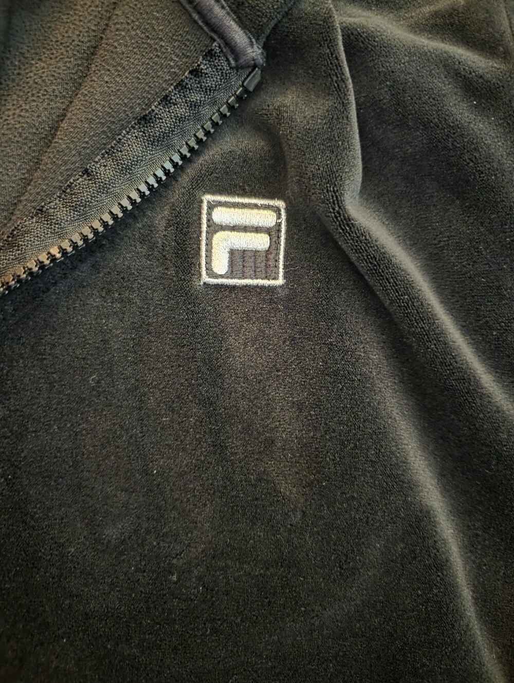 FILA Black Velour Half-Zip Hoodie & Slim Joggers Set - Picture 4 of 4